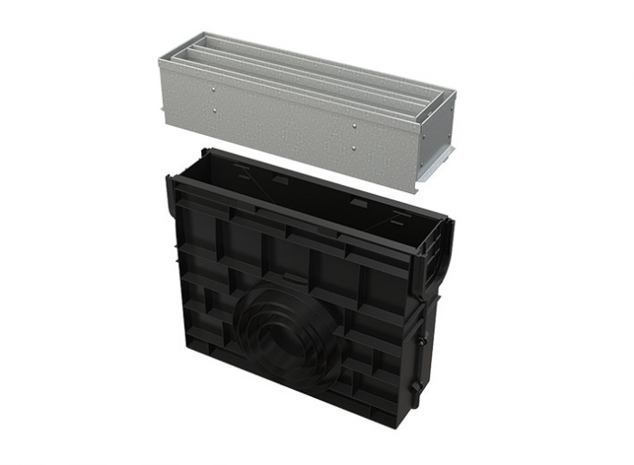 Sabirnik sa 100 mm simetričnim pristupnim poklopcem s prorezom, pocinčani/inox
