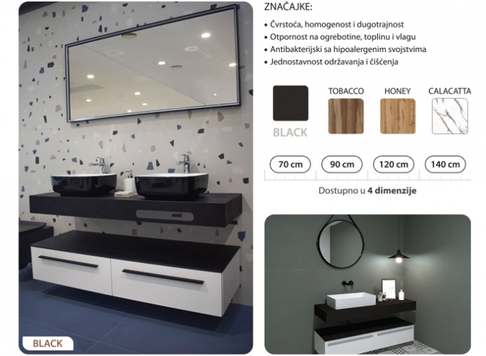 Aria Compact Black 140 cm